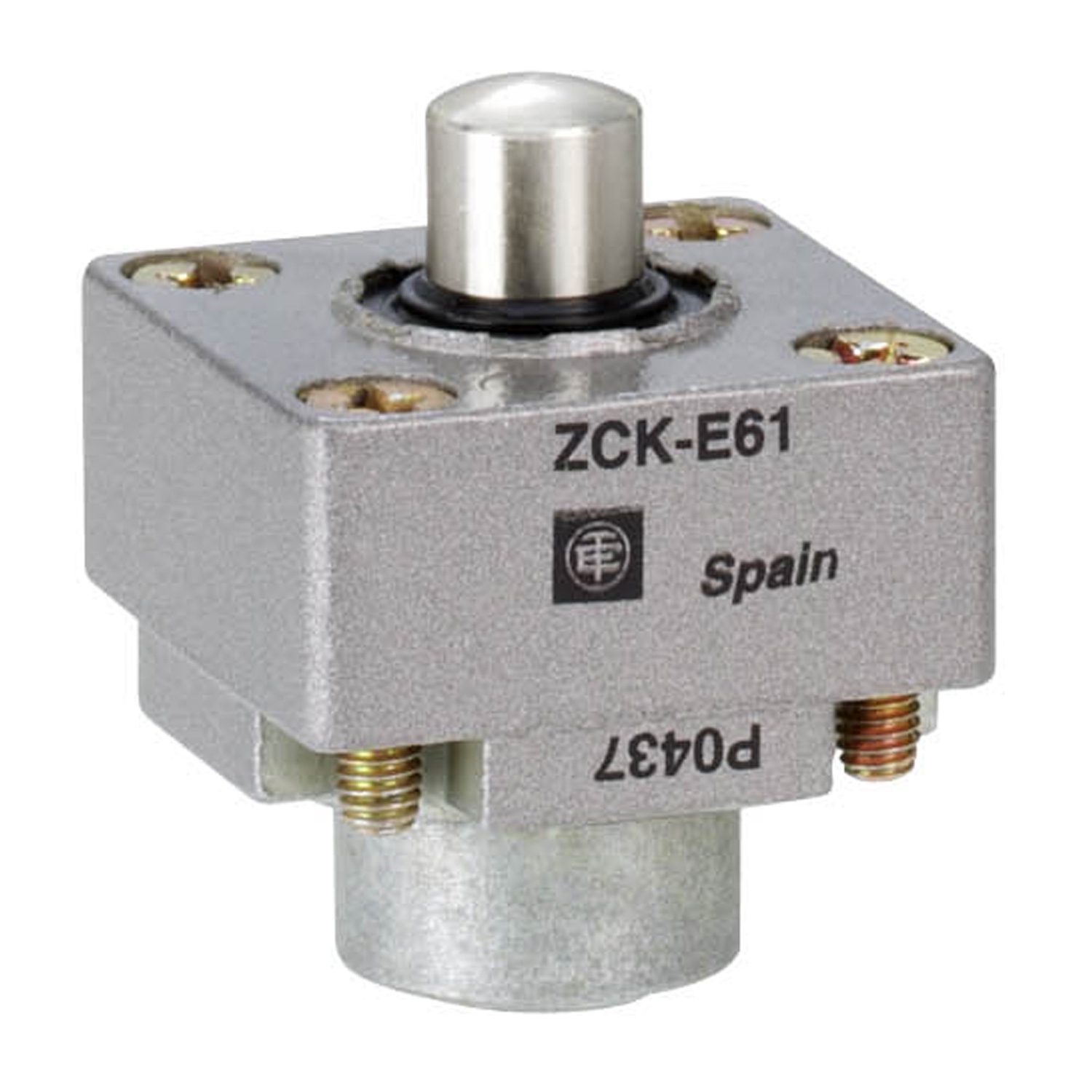 ZCKE61 ZCKE Linear Limit Switch Head, On End Plunger Actuator 0.43 in L Actuator, For Use With XCKJ, ZCKE Series Standard Format Limit Switch, NEMA 1/2/3/4/12 NEMA Rating