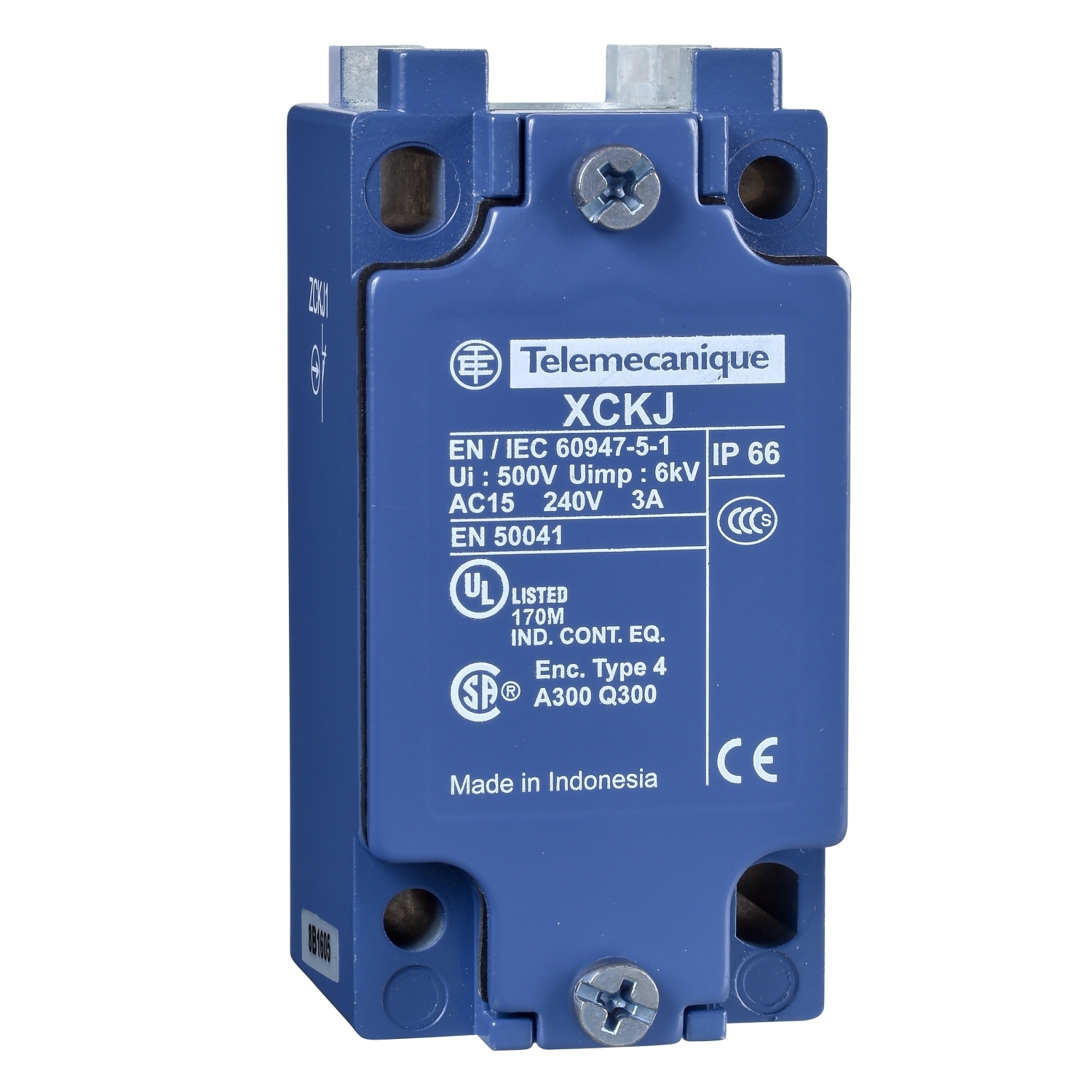 ZCKJ1H7 ZCK Fixed High Temperature Metal Limit Switch Body, 1NO-1NC Contact, For Use With Non-Plug-In XCKJ Series Limit Switch, 10 A at 500 V AC Contact
