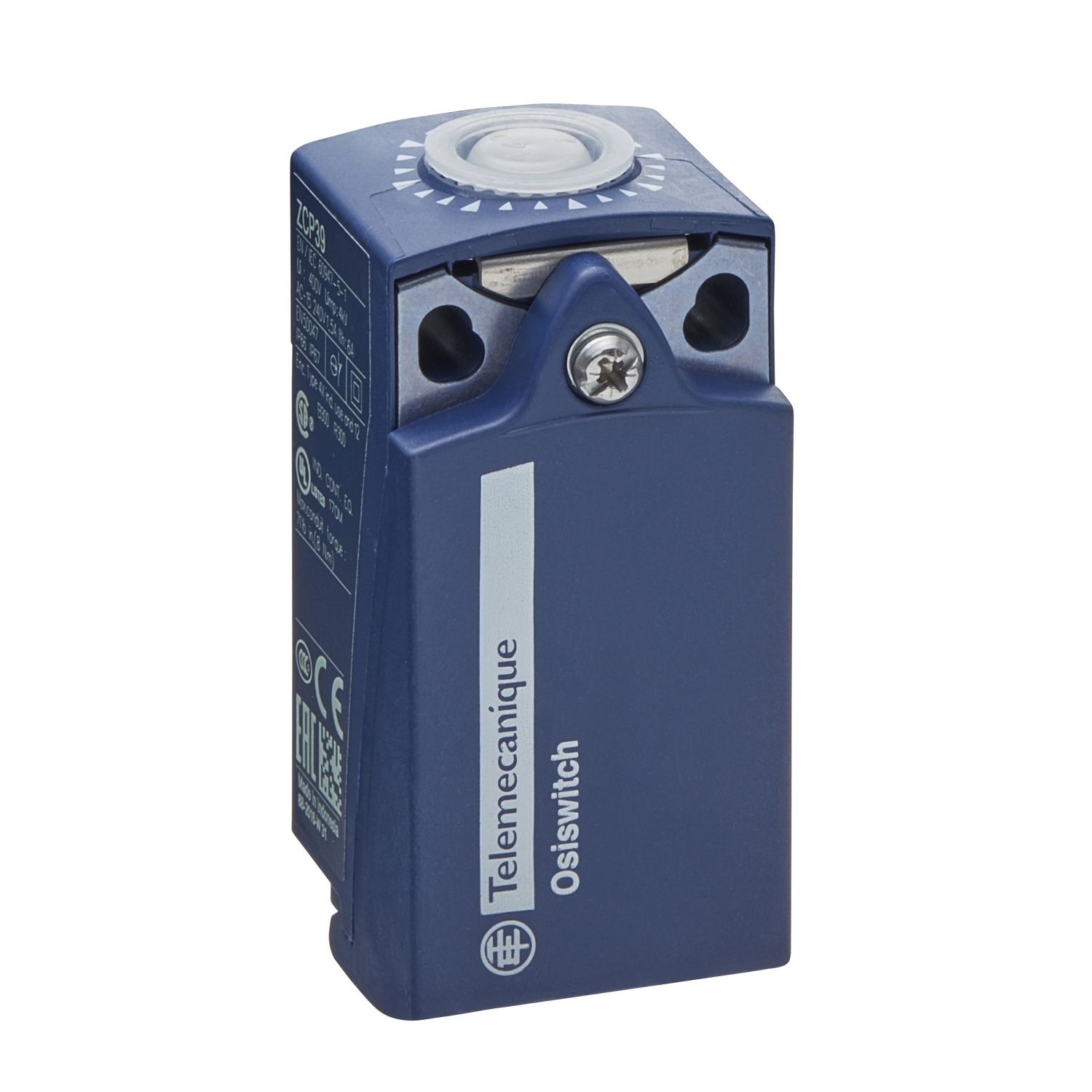 ZCP39 OsiSense 3-Pole Fixed Limit Switch Body With XCKP Standard Compact Limit Switch, 1NO-2NC Contact, For Use With XCKP Standard Compact Limit Switch, 0.75 A at 240 V AC, 0.1 A at 250 V DC Contact