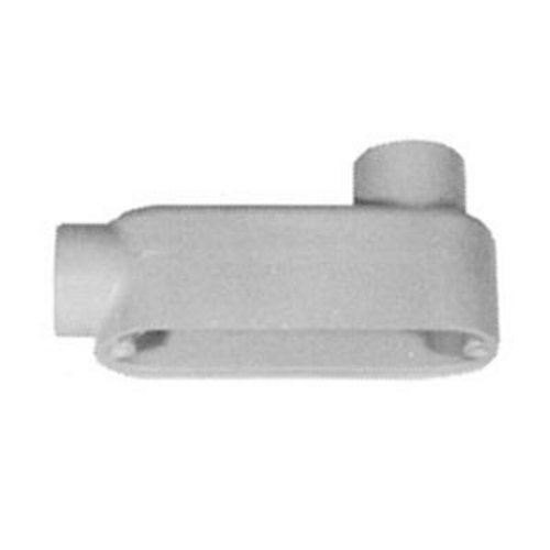 Conduit Outlet Body, Type LB, 1-1/2 in Hub, 2 Hubs, 35 cu-in, 85, NEMA FB-1 Enclosure, FNPT, Surface Mount, Aluminum, Epoxy Powder Coated, Gray, 7.88 in L x 3.5 in W x 3.81 in H