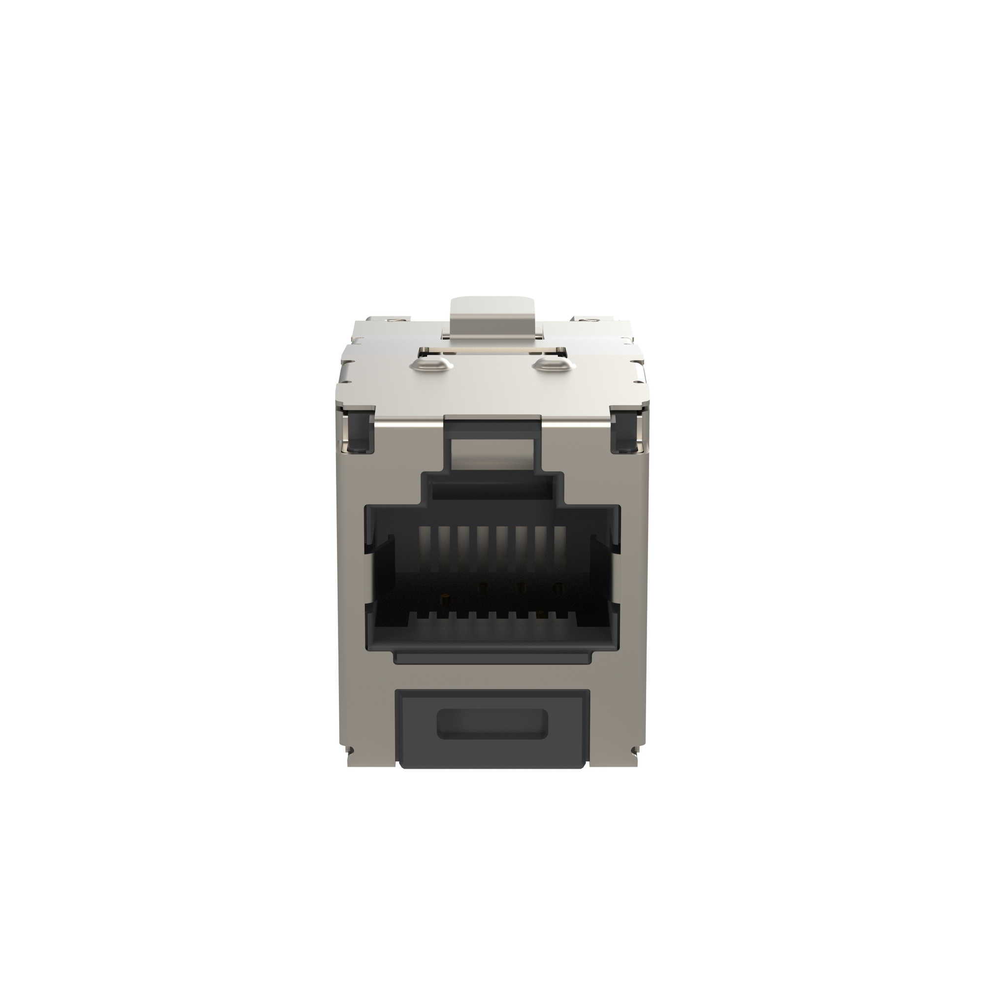 CJS688TGY PanNet TX6 Plus 8-Position 8-Wire Shielded TG Style Jack Module, Cat 6 RJ45/Mini-Com Module, Surface Mount, 1 Port, ABS/Tin Plated Over Phosphorous Bronze, Black