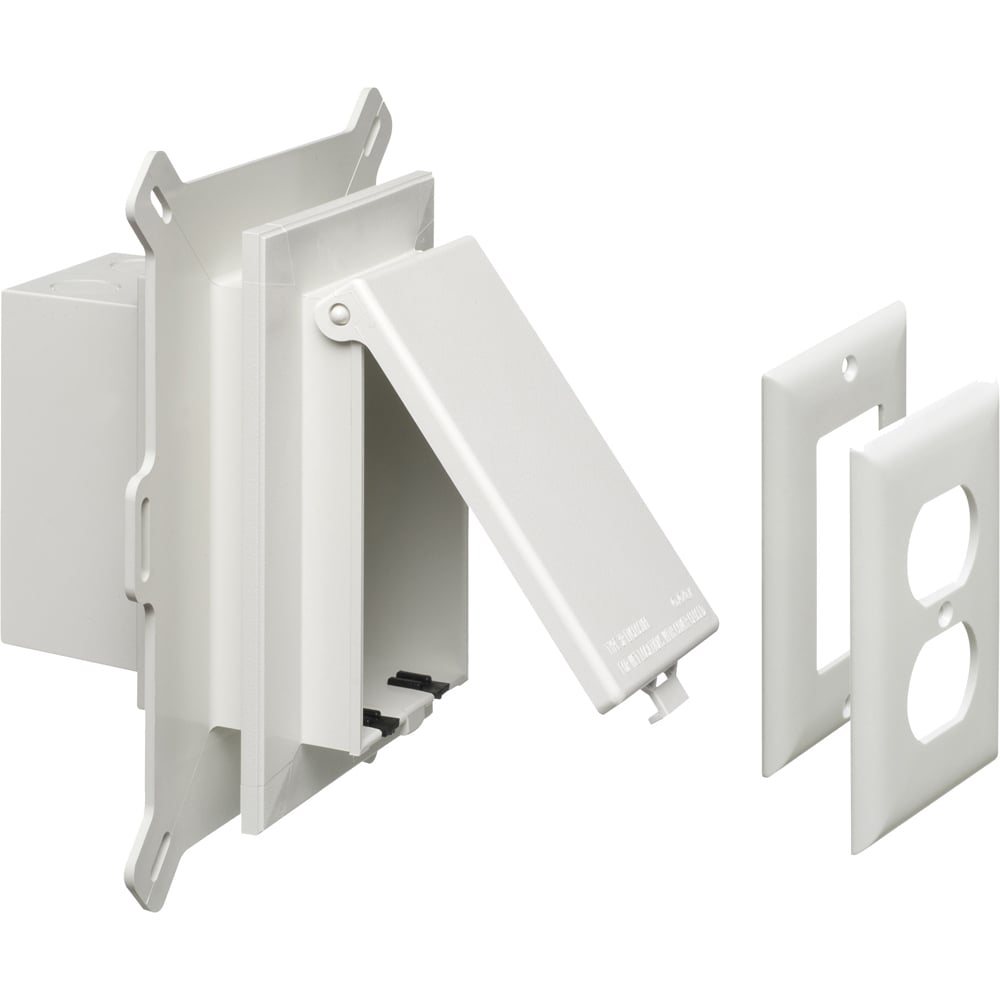 DBVS1W InBox DB Series 1-Piece Low Profile Electrical Box, Plastic, 22 cu-in Capacity, 1 Gangs, 1 Outlets, 9.058 in L x 7.012 in W x 5.16 in H