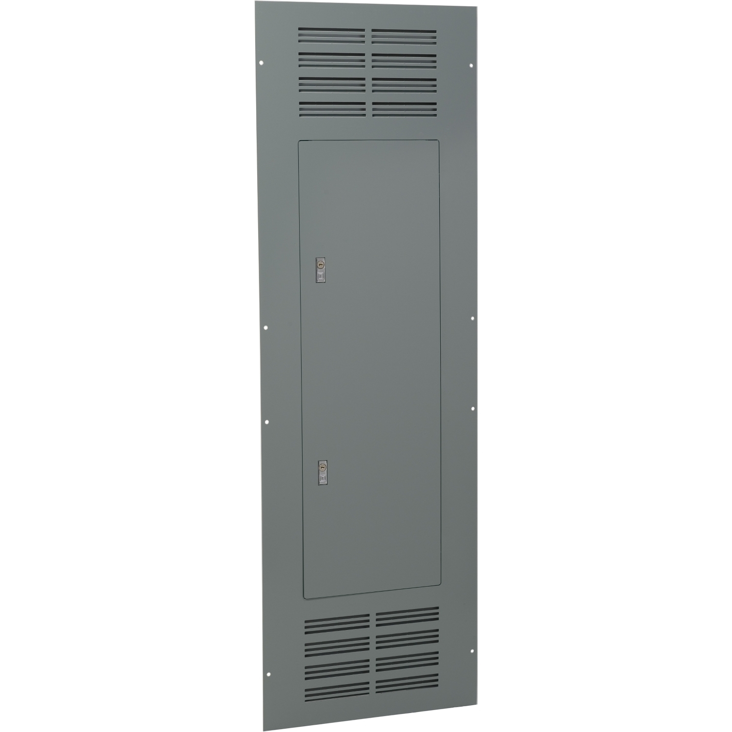 NC62NQVS Indoor Loadcenter Ventilated Trim Door Assembly, 62 in L x 20 in W, For Use With Mono Flat NQLC, NF Panelboard and Fixed Main, LAL Main Circuit Breaker QO Loadcenter, Steel, Surface Mount