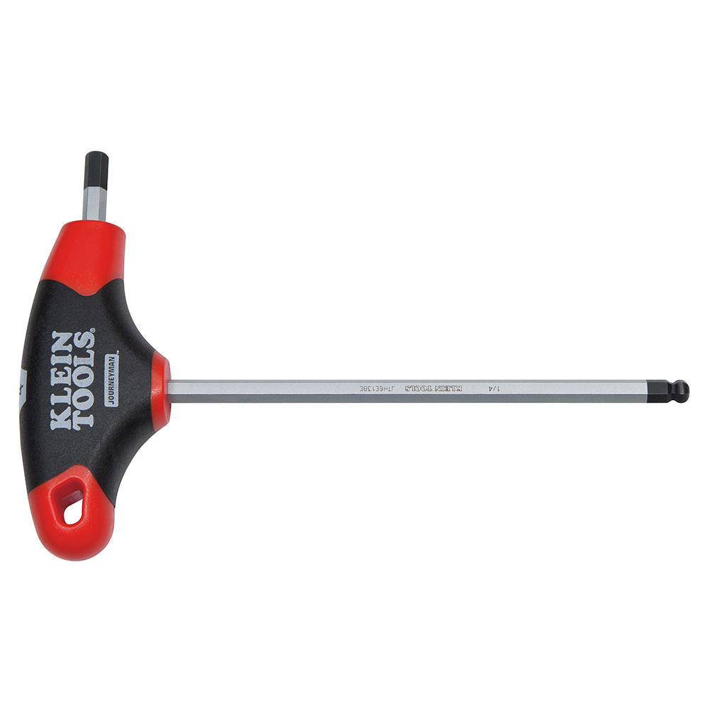 JTH6E17BE Journeyman Ball End Hex Key, 1/2 in Hex, T-Handle Grip Handle, Steel