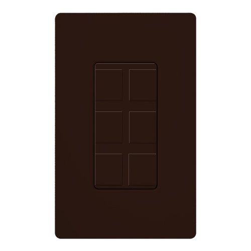 CA-6PF-BR Claro 6-Port Frame, Field Customizable, Fits Decorator-Style Wall Plates, Brown