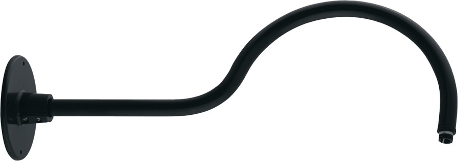 GOOSE1 Style 1 LED Gooseneck Arm, 1/2 in NPS Thread, 1 in Dia Tube, For Use With LED Wallpack, Aluminum