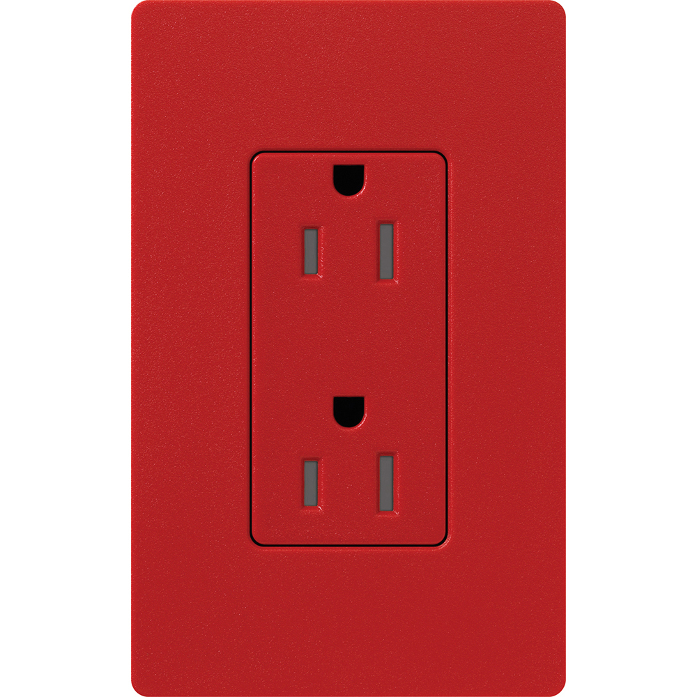 SCRS-15-TR-HT Claro Tamper-Resistant Duplex Receptacle, Decorator-Style Outlet, 15 Amp, Satin, Hot