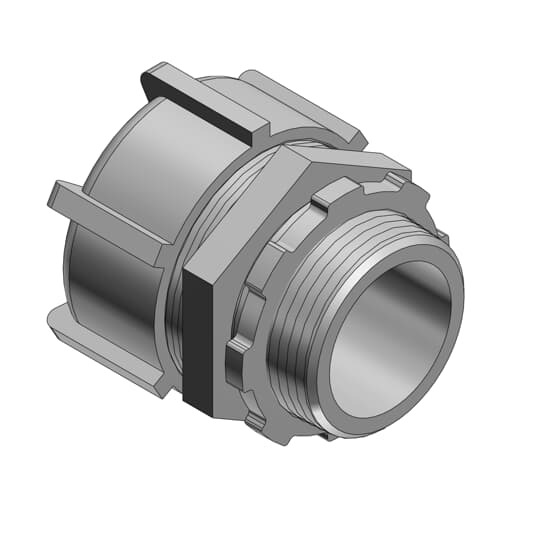 5238AL T&B Non-Insulated Straight Conduit Connector, 2-1/2 in Trade, Aluminum, Clear Chromate Coated/Zinc Plated