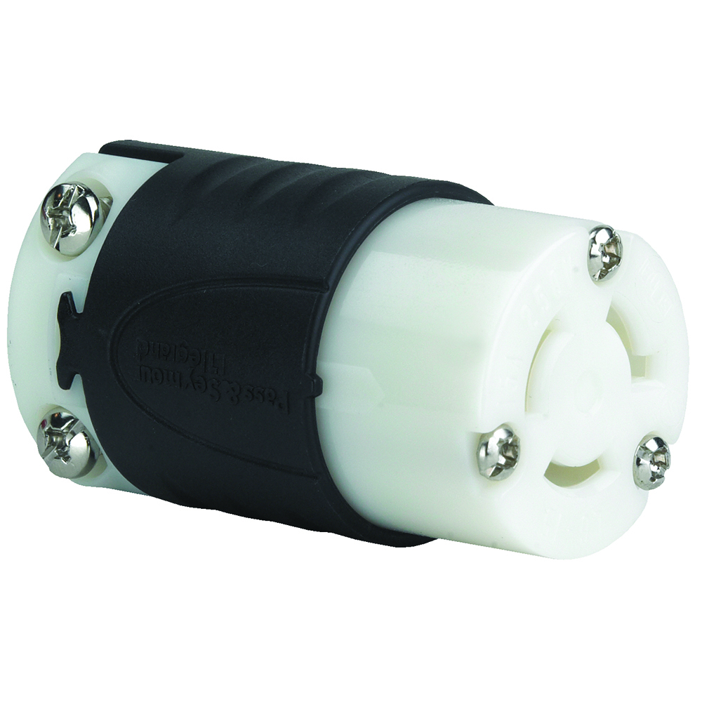PSL615C 15 Amp NEMA L615 Connector - Black Back, White Front Body