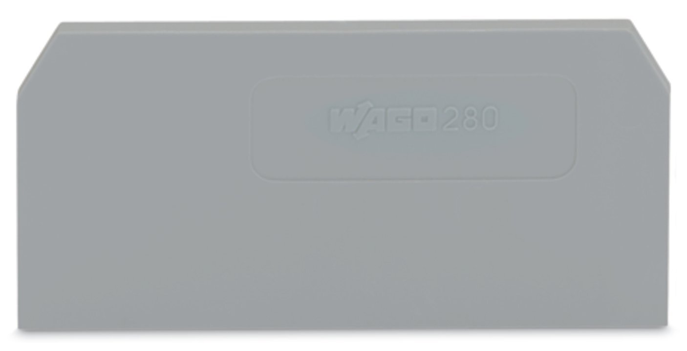 280-308 End and Intermediate Plate, For Use With 280 Series Rail Mounted Terminal Block, Gray