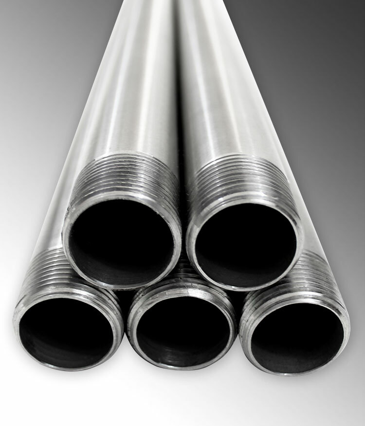 S43010CT00 Threaded End Rigid Metal Conduit With Coupling, 3 in Trade, 3.068 in ID x 3.068 in OD, 10 ft L, 304 Stainless Steel