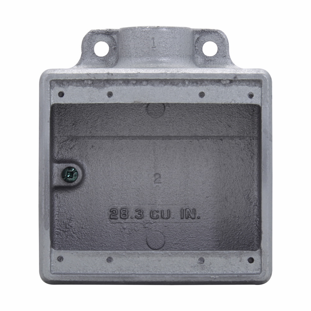 FS12 Condulet 1-Entry Shallow Device Box, 1/2 in Trade, 2 Gangs, Feraloy Iron Alloy, Aluminum Acrylic Painted/Electro-Galvanized