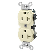5362-IGT Heavy Duty Isolated Ground Straight Blade Duplex Receptacle, 125 V AC, 20 A, 2 Poles, 3 Wires, Light Almond