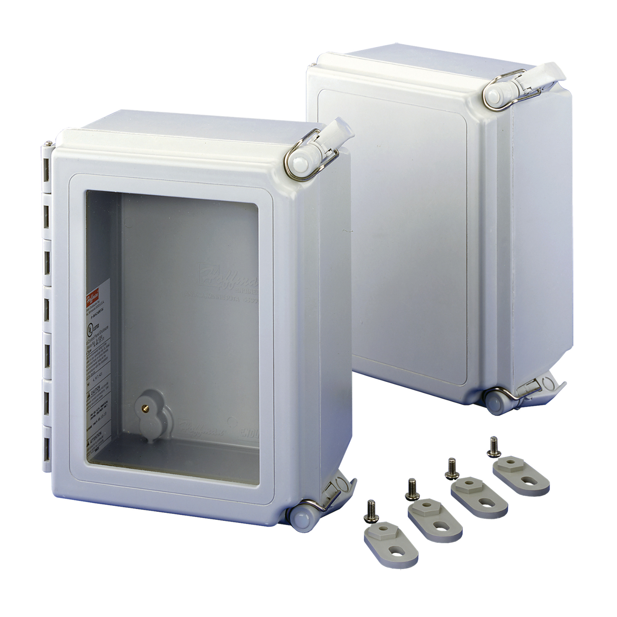 A16148CHSCFG Enclosure, 16 in H x 14 in W x 8 in D, Continuous Hinged/Screw Cover, NEMA 4X/IP66 NEMA Rating, Fiberglass