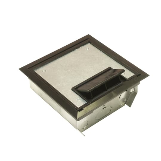 AFM-4-BLK Steel City 3-Compartment Raised Raised Access Floor Module With Non-Metallic Black Cover, 3 Gangs, (8, Nylon 6/Steel
