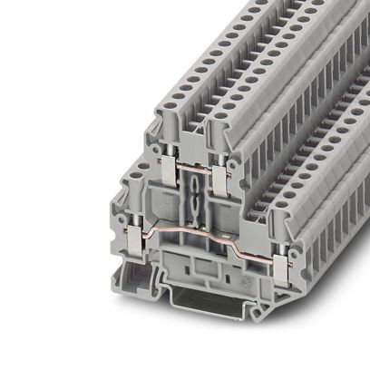 3044814 Double-Level Terminal Block, 800 V AC, 30 A, 26 to 10 AWG Wire, 4 Poles, DIN Rail Mount