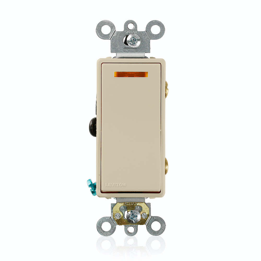 5633-2I Lighted Handle Self-Grounding Illuminated AC Quiet Switch, 120 V AC, 20 A, 1 hp Power Rating