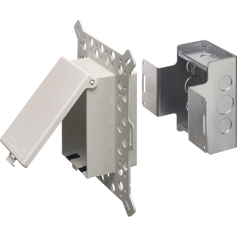 DSBHM1W InBox DB Series Low Profile Electrical Box, Plastic, 25 cu-in Capacity, 1 Gang, 7.012 in L x 9.058 in W x 5.129 in H