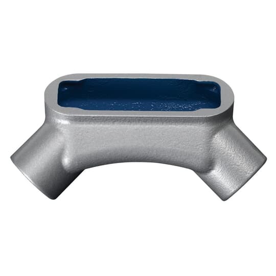 LU27 T&B BlueKote Form 7 Conduit Elbow, 3/4 in Trade, Iron, Acrylic Coated/Zinc Plated