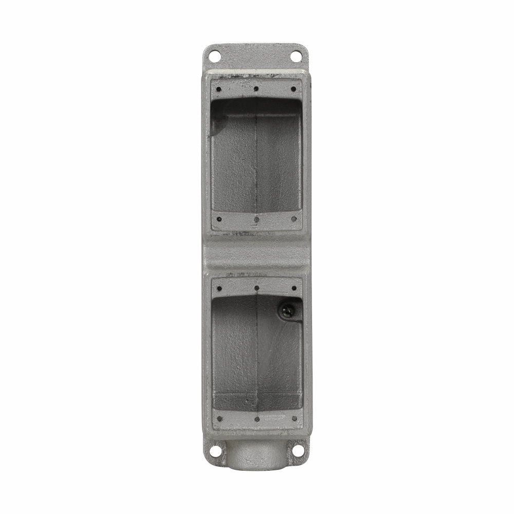 FS17 Condulet Type FS Shallow Device Box With Mounting Lug and Ground Screw, Copper-Free Aluminum, 15.8 cu-in Capacity, 2 Gangs, 1 Outlet, 1 Knockout, 2-3/4 in W x 1-7/8 in D x 5-5/32 in H