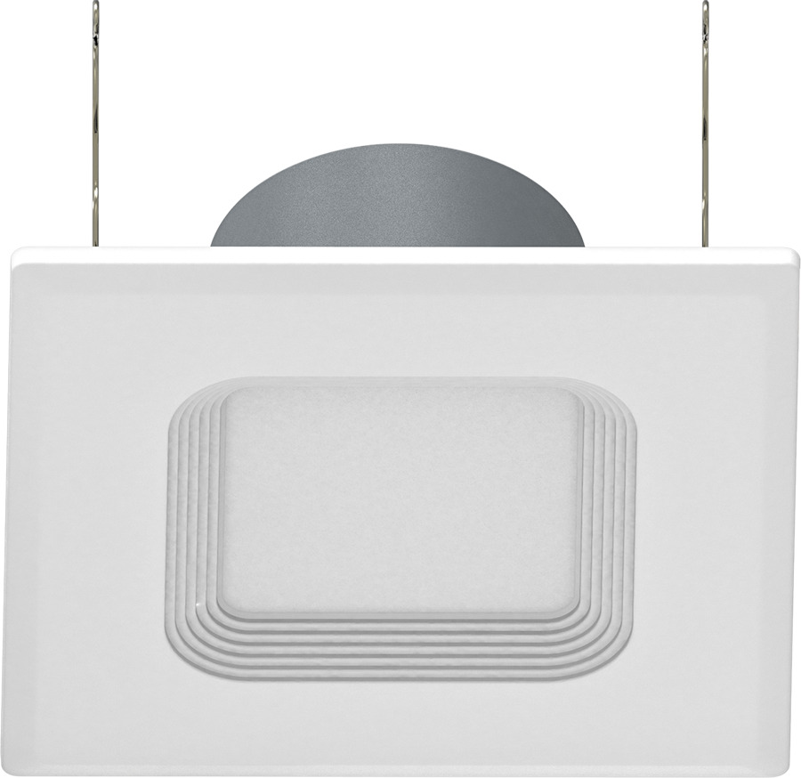 R6S10930120WB R Series Square Recessed Retrofit Downlight, 10 W Fixture, 6 in Ceiling Opening, 120 VAC, Aluminum Housing