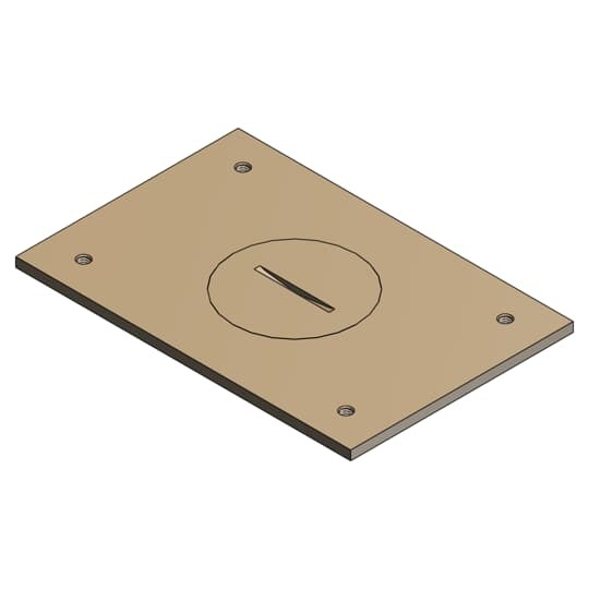 P-64-1-1/4 Steel City MopTite Cover Plate, 4-1/2 in L x 3 in W, Brass