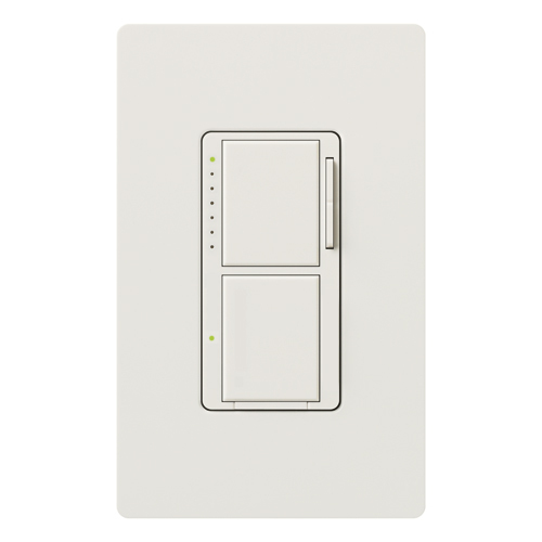 MA-L3S25-WH Maestro Designer Style Dual Dimmer Switch, 120 VAC, 2.5 A, 1 Poles, On/Off Operation, White