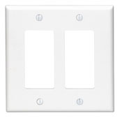 80609-T Decora Midway Size Wall Plate, 2 Gangs, 4.94 in W x 4.88 in H, Thermoset, Light Almond
