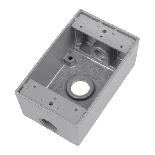 DIH3-1-LM-WH Red Dot Universal Weatherproof Box With Mounting Lug, Die Cast Aluminum, 19 cu-in Capacity, 1 Gangs, 3 Outlets, 4-9/16 in L x 2-13/16 in W x 2 in D