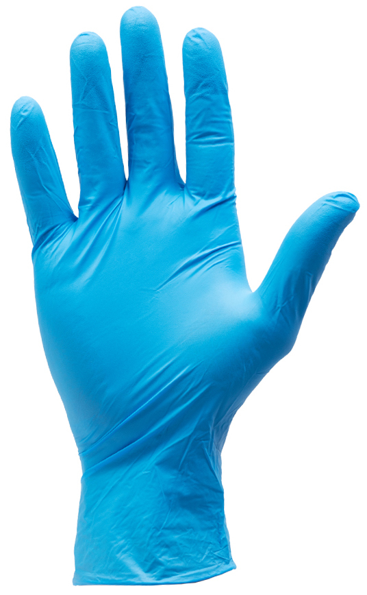 4NG100XL Work Gloves, XL, Nitrile, Blue, Powder-Free, 4 mil THK