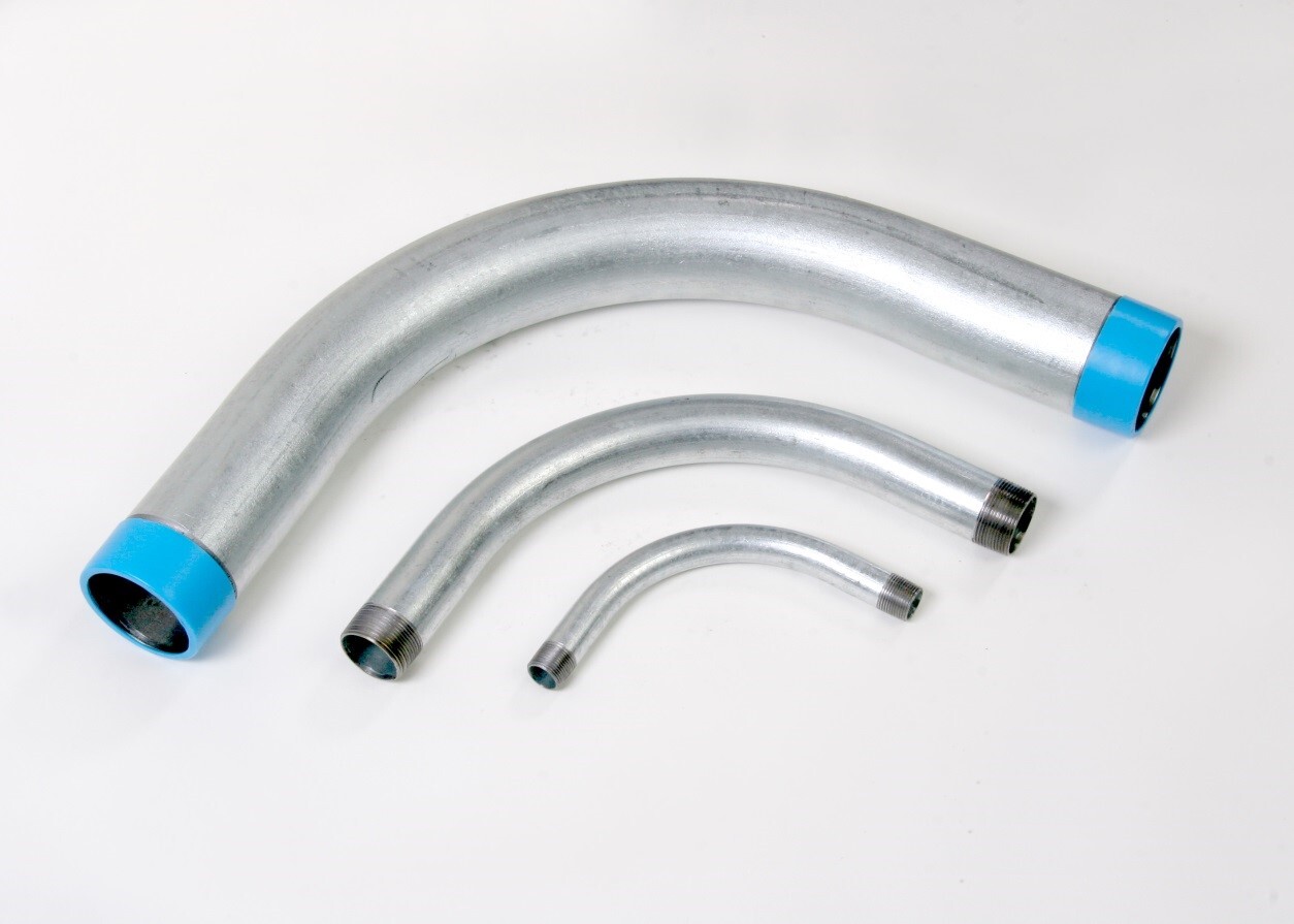 6896 Special Radius Threaded Conduit Elbow, 1-1/4 in Trade, 90 deg, Steel, Hot Dipped Galvanized