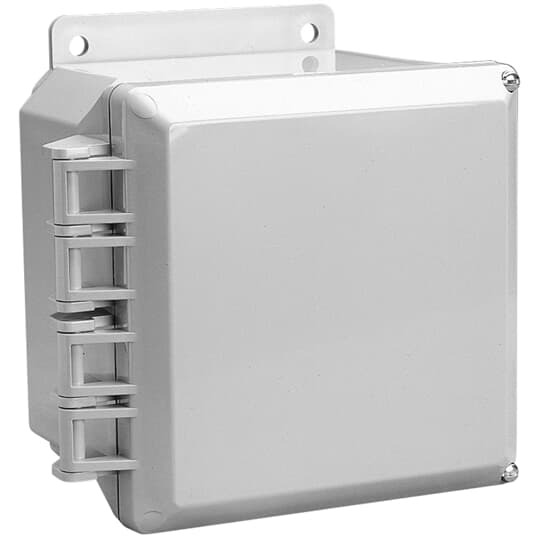 NJ12106 Carlon Assembled Nema Enclosure, 10 in W x 6 in D 12 in H, NEMA 1/2/3/3S/3X/3SX/4/4X/12 NEMA Rating, Polycarbonate