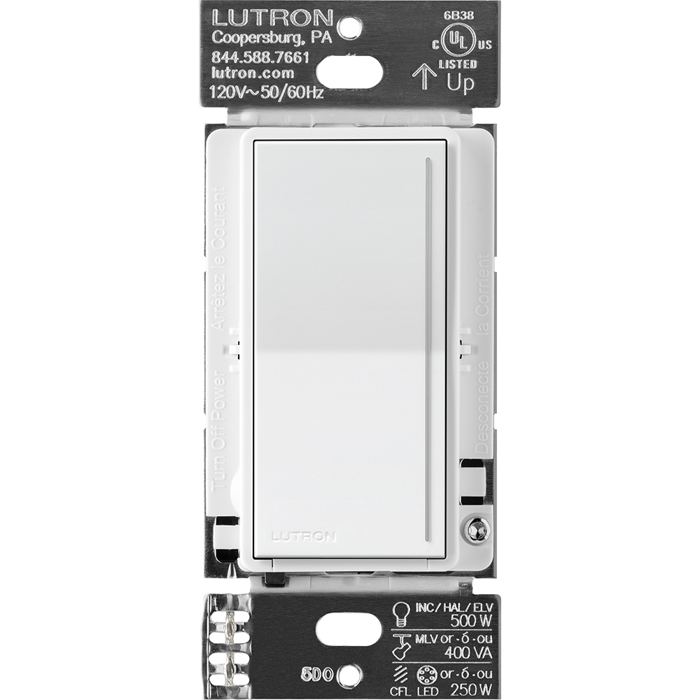 RRST-PRO-N-SW Sunnata RF PRO LED+ Touch Dimmer for RA3 Systems, Phase Selectable, LED/ ELV/ MLV, Neutral Required, 120V, Snow White