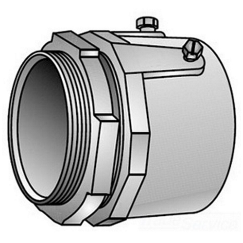 28-350 Type 28 Set Screw Connector, 3-1/2 in Trade, For Use With Threadless RMC and IMC Conduit, Malleable Iron, Electro-Zinc Plated