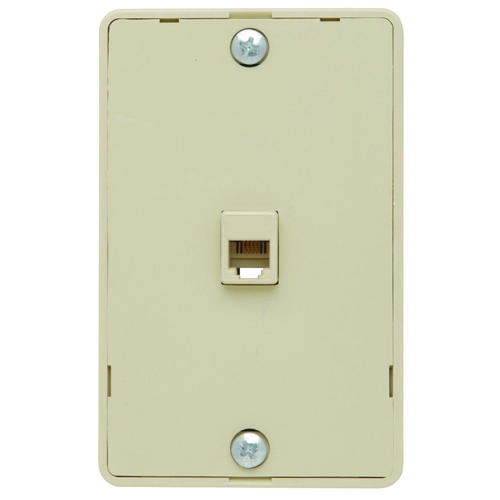 WMTE14-I WMTE14 Standard Vertical Telephone Jack, 1 Gangs, 6 in L x 3 in W, Thermoplastic, Box Mount
