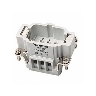 MS206B Pos-E-Kon B Series Standard Terminal Insert, 6 Positions, 20 to 14 AWG Wire, Male Screw Connection, Glass Filled Thermoplastic