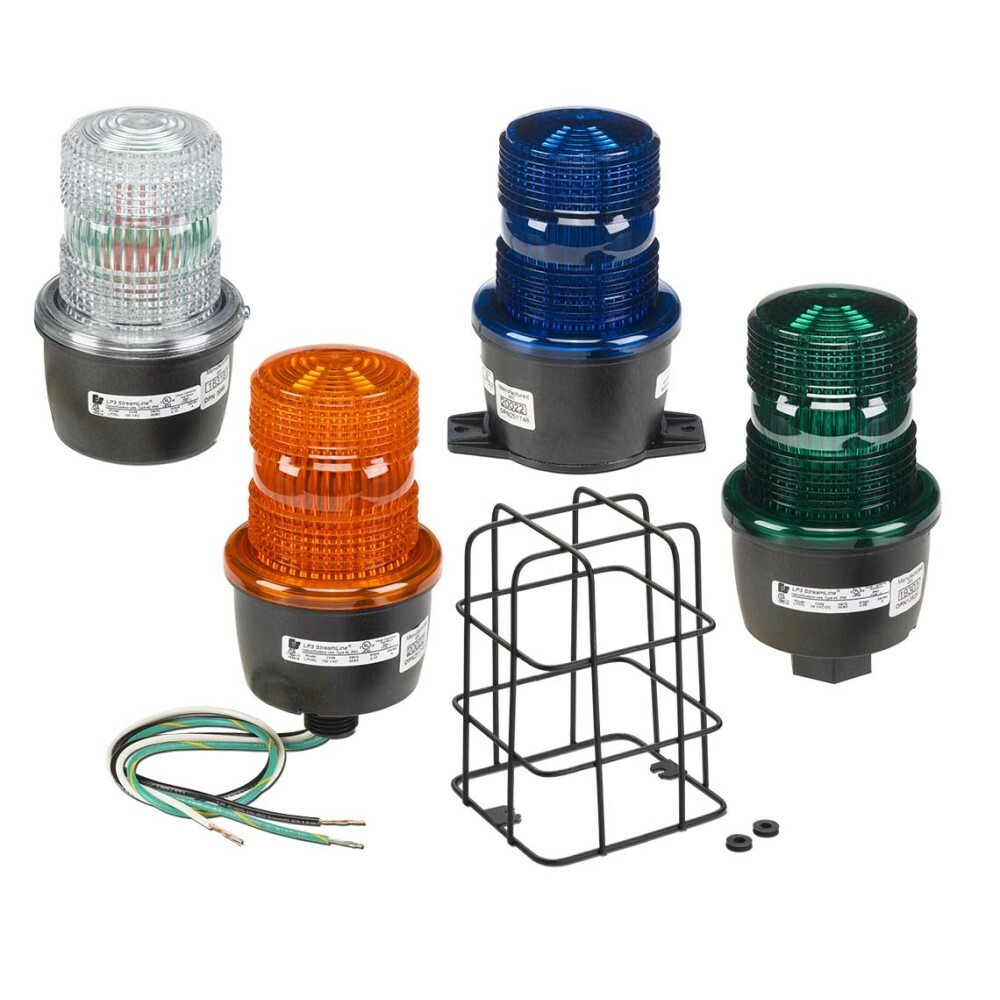 LP3SL-024B StreamLine Low Profile Beacon, 24 V DC, LED Lamp, Surface Mount, Blue, ARRA Compliant, BAA Compliant, UL Listed, cUL Listed, CSA Certified
