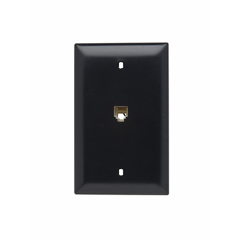 TPTE1-BK 1-Gang Modular Jack With Wallplate, Wall Mount