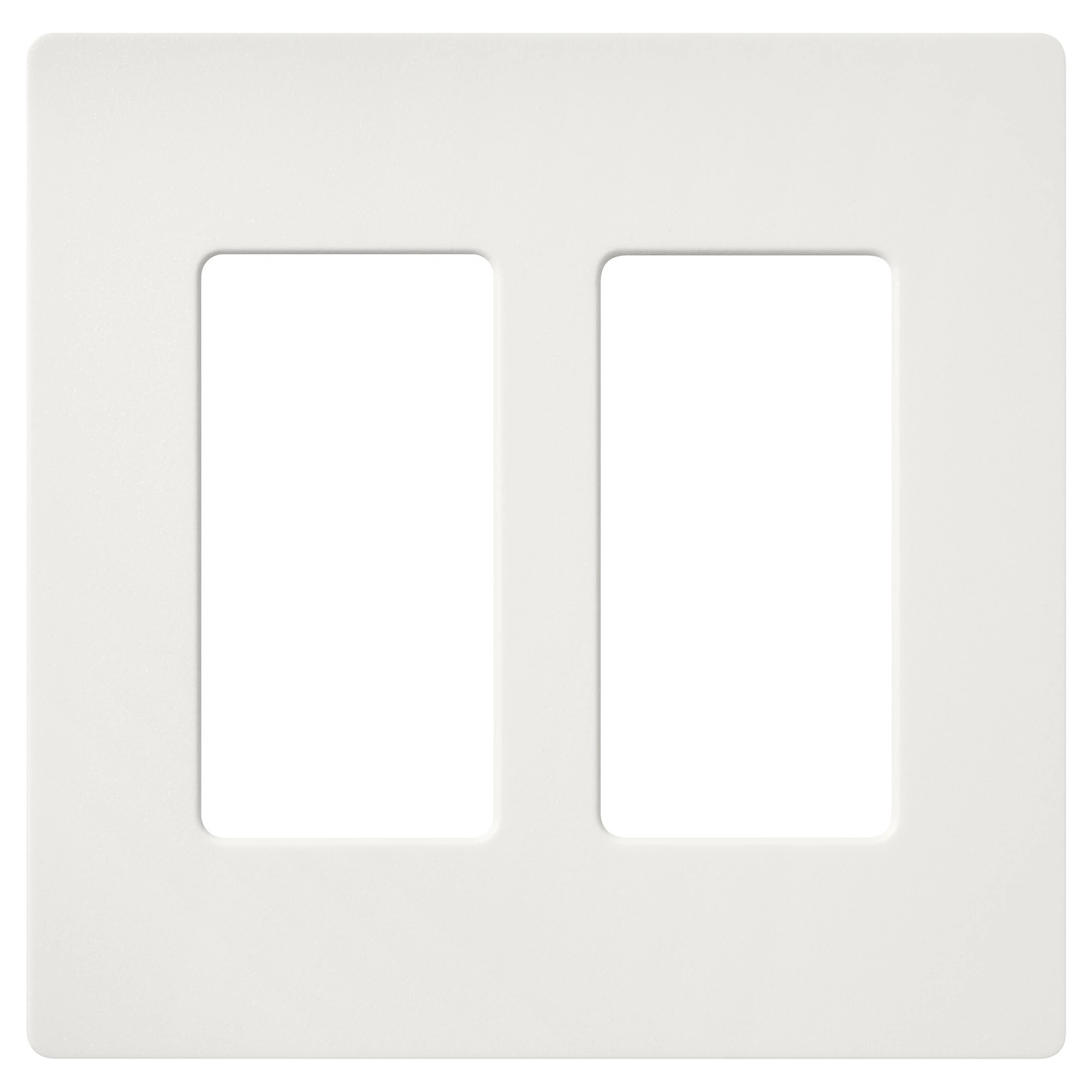 SC-2-RW Claro Wall Plate for Decorator-Style Dimmers, Switches, and Outlets, 2 Gang, Satin, Architectural White