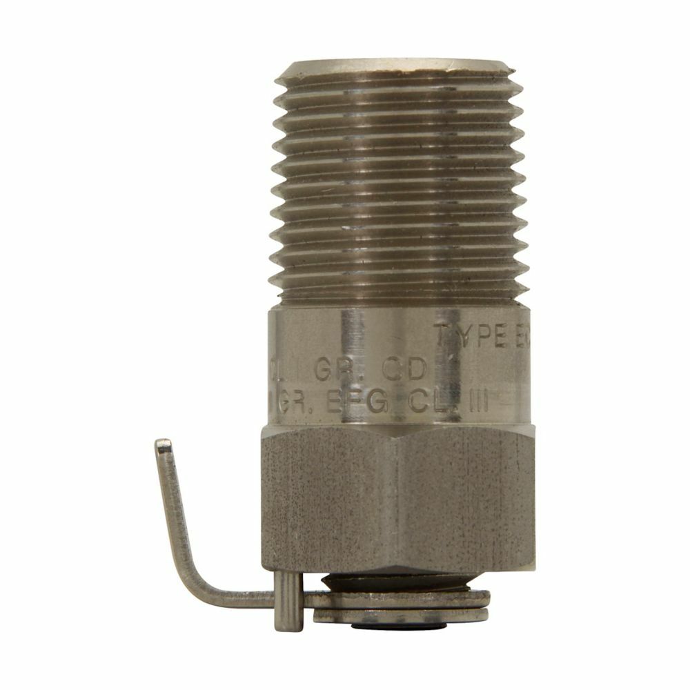 ECD387 1-Gang Explosionproof Front Operated Heavy Duty Standard Conduit Drain, 3/8 in, For Use With Rigid Conduit, Copper-Free Aluminum