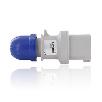 S216-P6 Series I International Configuration Splashproof Pin and Sleeve Plug, 200 to 250 V AC, 16 A, 2 Poles, 3 Wires, Blue