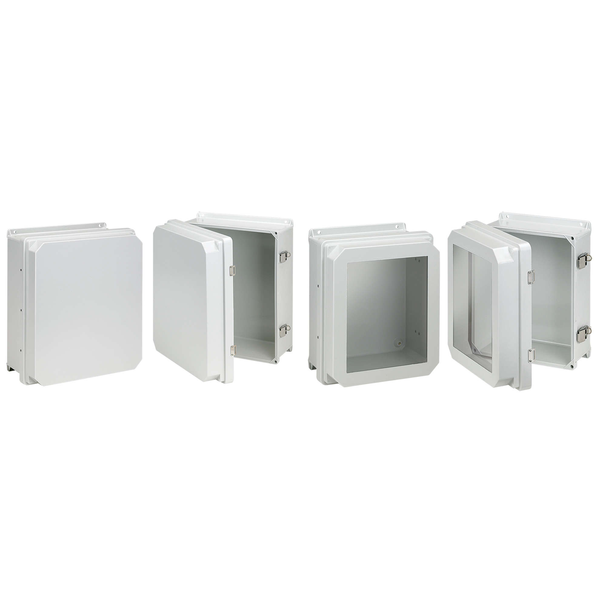 RHJ1008HWPL1LG HJ Series Enclosure, 11.31 in L x 9.31 in W x 6.93 in D, NEMA 4X/IP66 NEMA Rating, Fiberglass