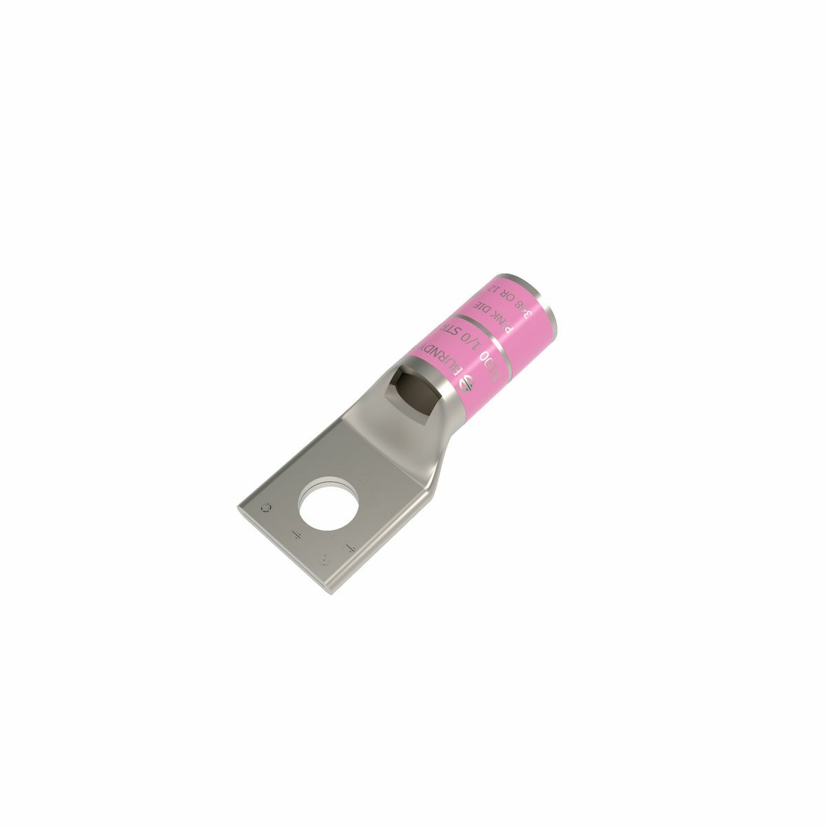 YA25L4BOX YA-L 1-Hole Compression Lug With Inspection Window, 1/0 AWG Stranded Copper Conductor, Die Code: 12, 3/8 in Stud, Copper