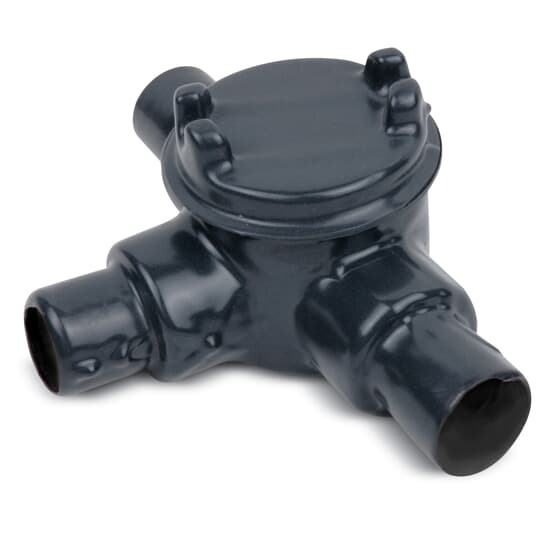 GUAT16-G Ocal Explosionproof T-Shape Conduit Outlet Box, 1/2 in, 3 in Cover Opening, 13.5 cu-in Capacity, PVC Coated/Zinc Plated