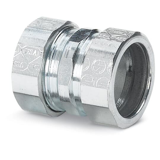TK117US Steel City Compression Coupling, 2-1/2 in, For Use With EMT Conduit, Steel, Zinc Plated