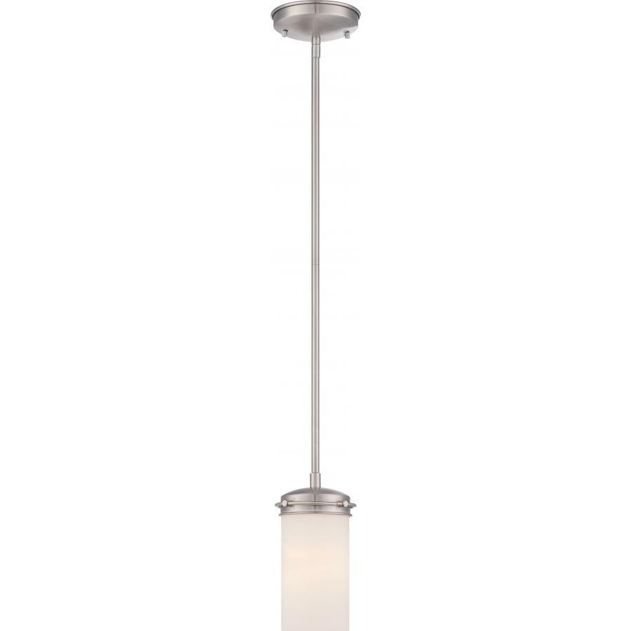 60-615 Nuvo Polaris Contemporary Mini Pendant, (1) A19 Lamp, 120 V AC, Brushed Nickel Housing