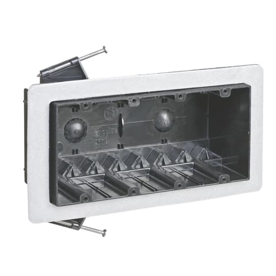FN-460-VR Carlon Vaportight Ceiling Box, Polycarbonate, 60 cu-in, 4 Gangs, 3-1/2 in L x 7-1/2 in W x 2-3/4 in D