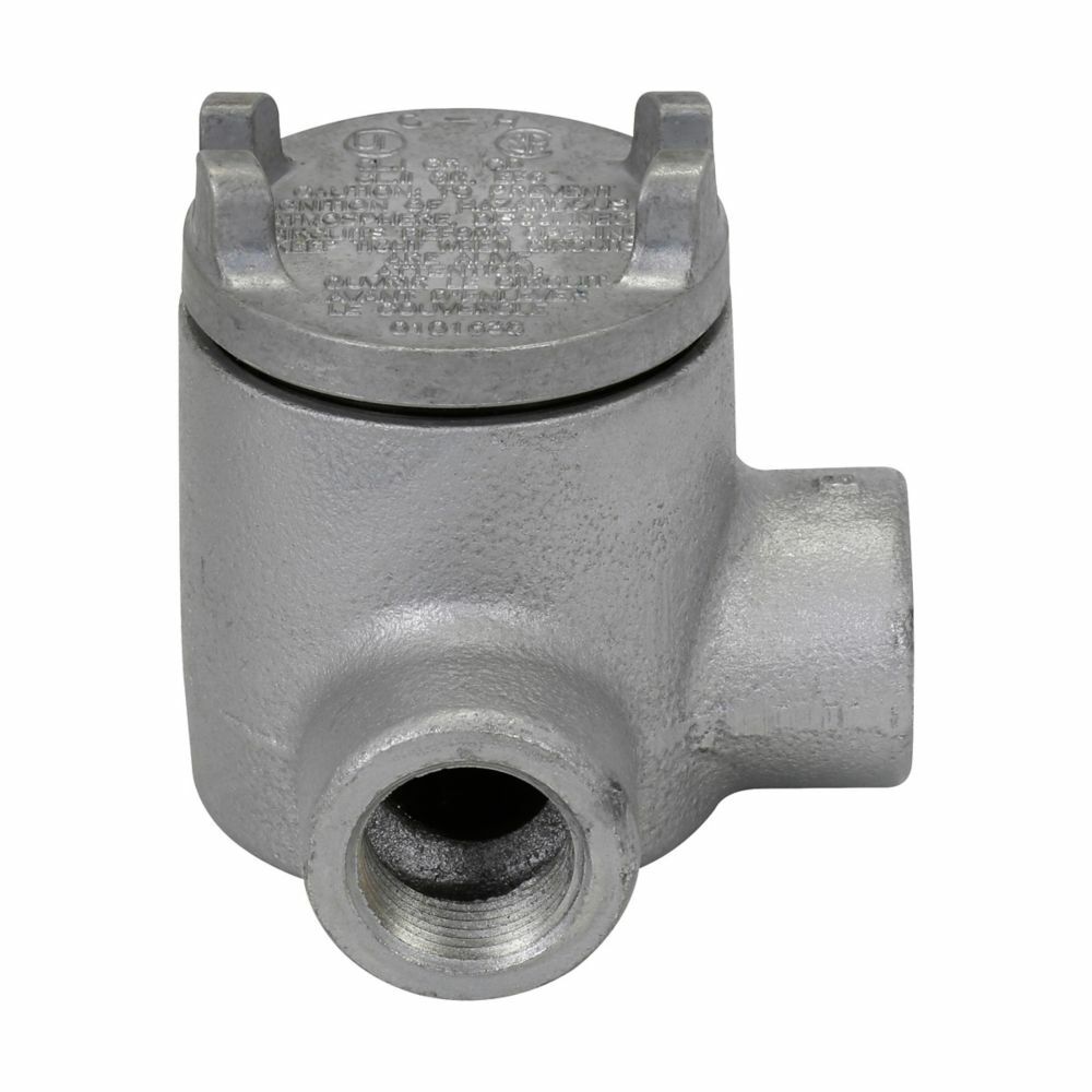 GUAL16 Condulet Type L Conduit Outlet Box With Cover, 1/2 in, 3 in Cover Opening, 13.3 cu-in Capacity, Aluminum Acrylic Painted/Electro-Galvanized