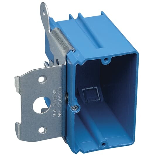 B121ADJ-40R Carlon Adjustable New Work Outlet Box, PVC, 21 cu-in Capacity, 1 Gangs, 3.65 in L x 2.25 in W x 3.32 in D