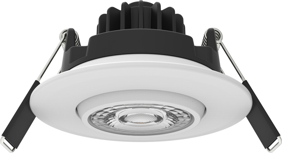 G3R8927120W G Series Round Recessed Gimbal Downlight With Hinged Cover, 8 W Fixture, 3 in Ceiling Opening, 120 VAC, Die Cast Aluminum Housing